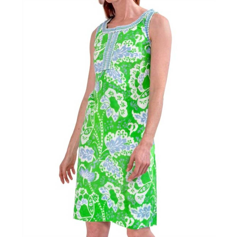 NEW GRETCHEN SCOTT flirt dress in kelly green/periwinkle